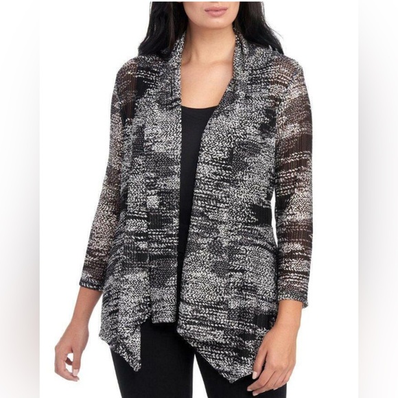 KASPER Plus Size 3X Foil Open Knit Top & Cardigan Twinset - Picture 14 of 14